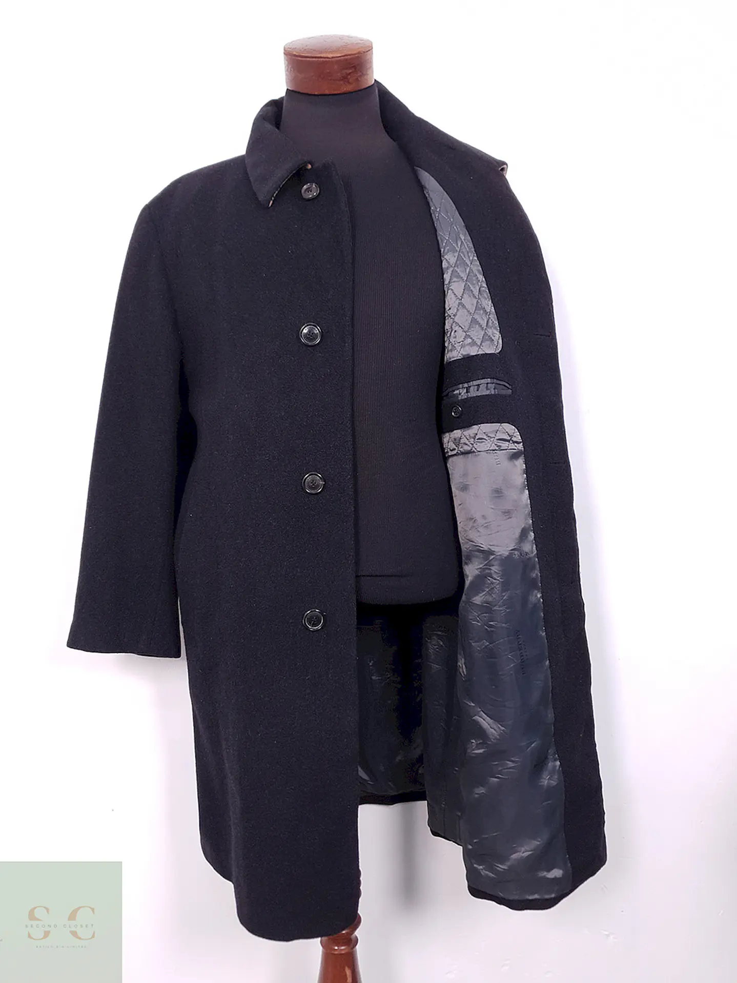 Abrigo Burberry Plomo Oscuro 100% Lana Virgen - Talla L 8