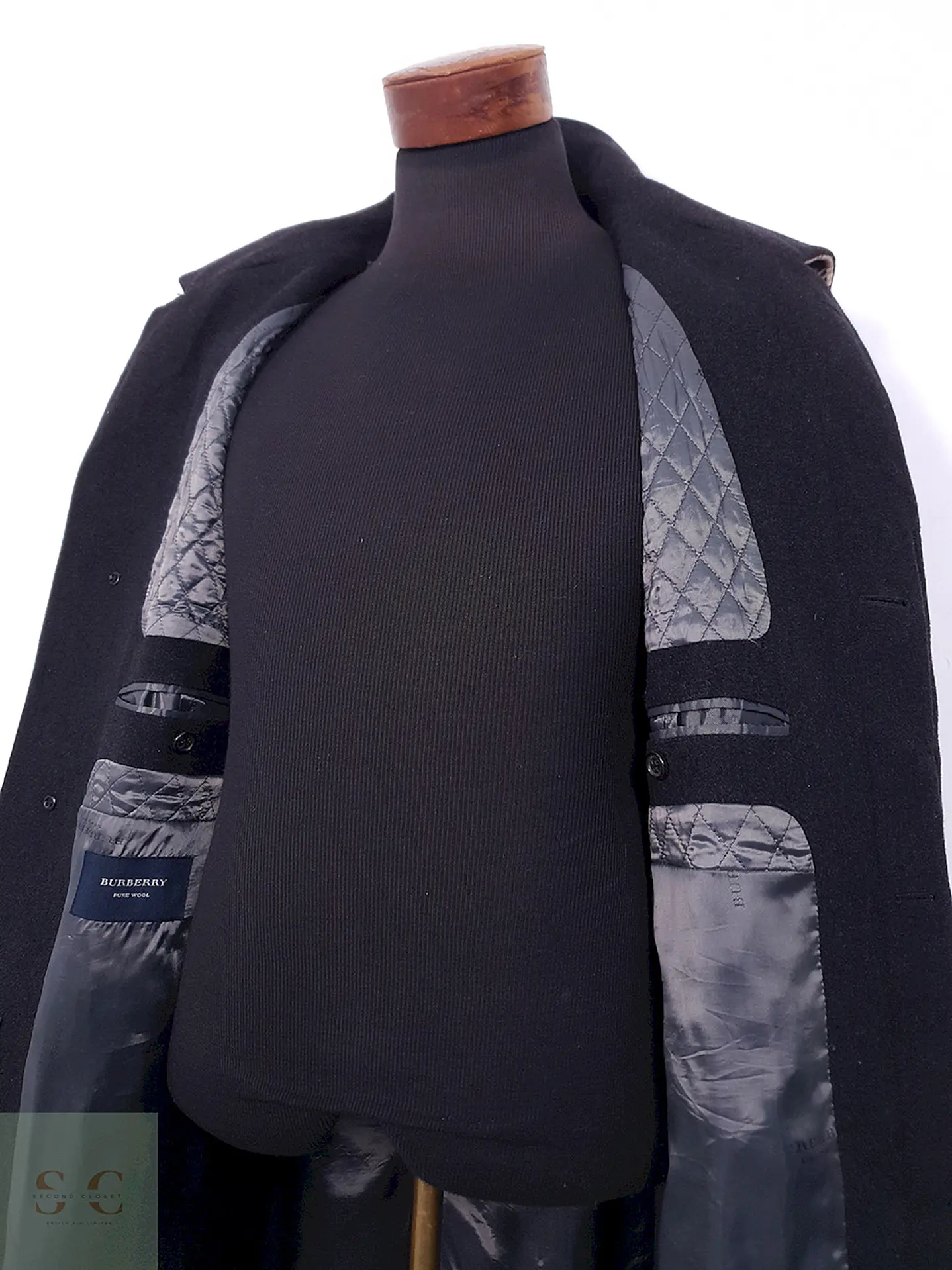 Abrigo Burberry Plomo Oscuro 100% Lana Virgen - Talla L 9