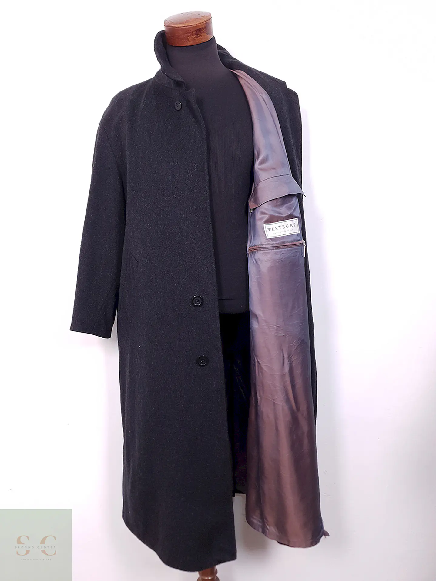 Abrigo Largo Loden Westbury Plomo 75% Lana Virgen - Talla XL 11