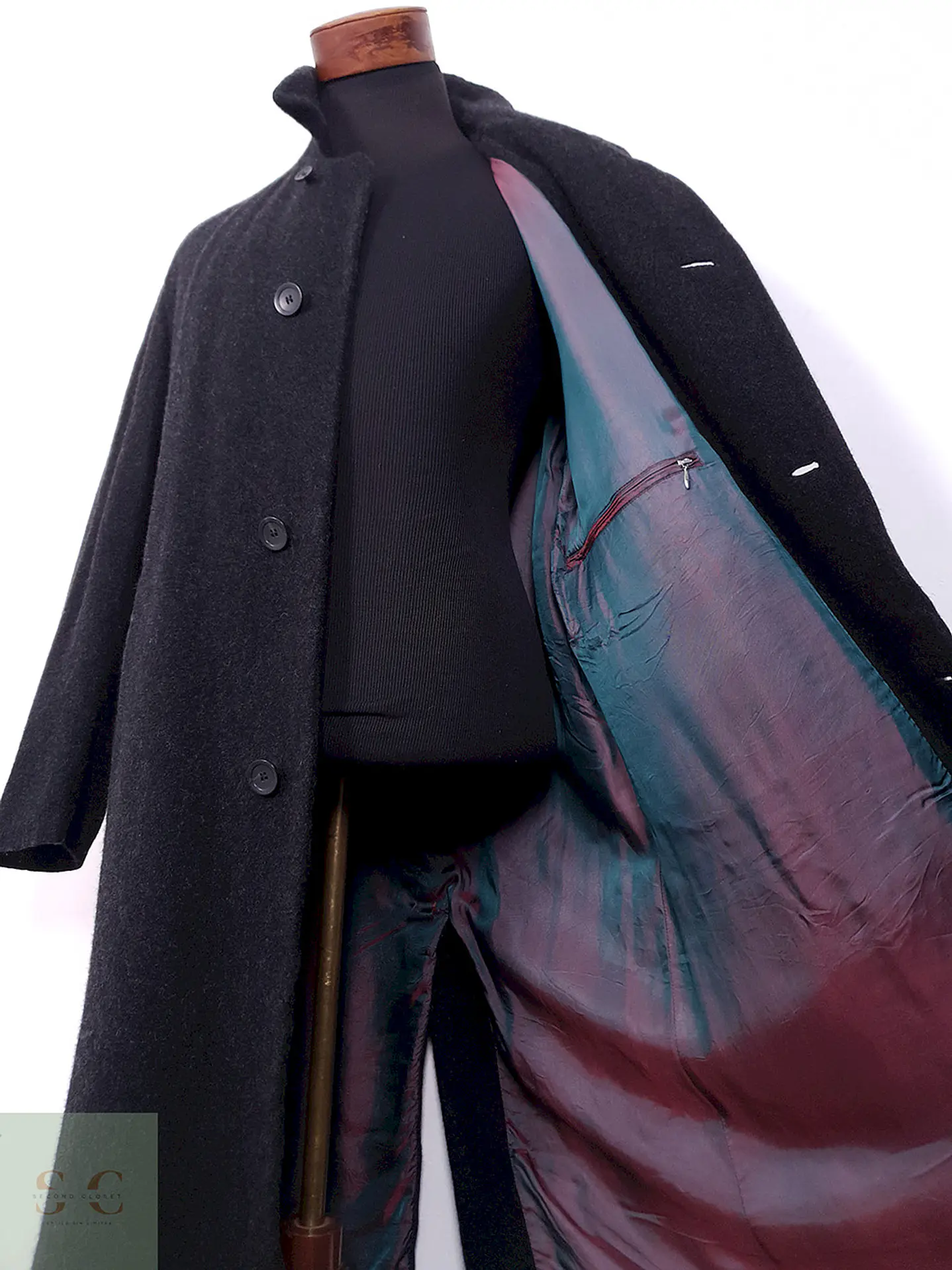 Abrigo Bugatti Plomo Lana Virgen y Cashmere - Talla L 10