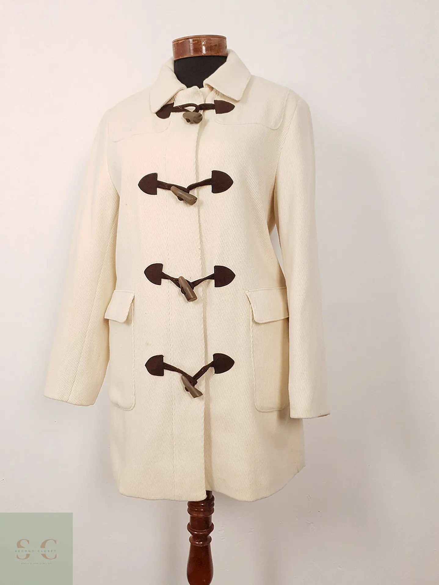 Abrigo Mujer Montgomery Lana Crema Talbots – TALLA ML 1