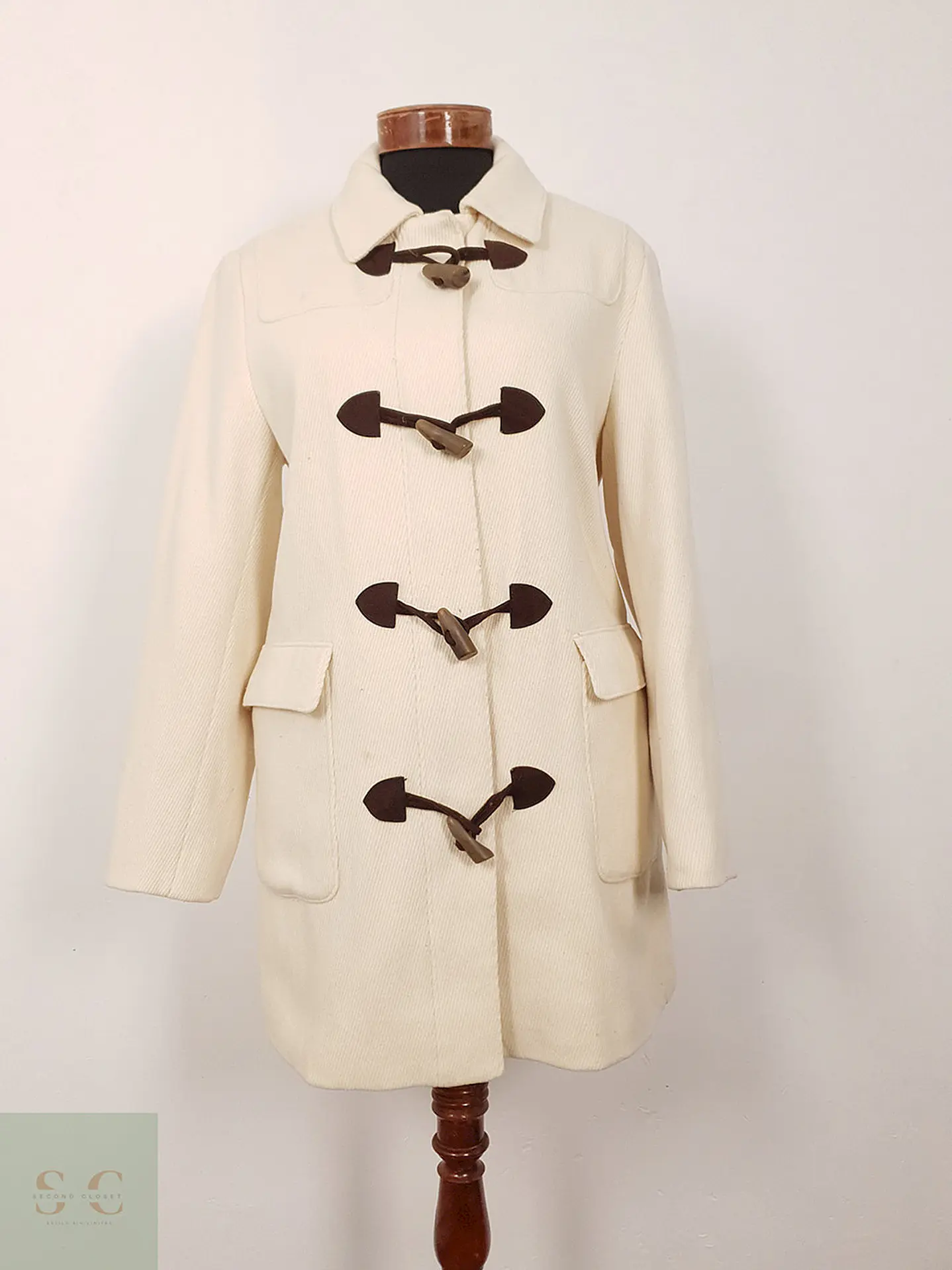 Abrigo Mujer Montgomery Lana Crema Talbots – TALLA ML 3