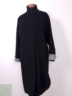 Abrigo Mujer Largo Negro Lana Herman Kay – TALLA 3XL