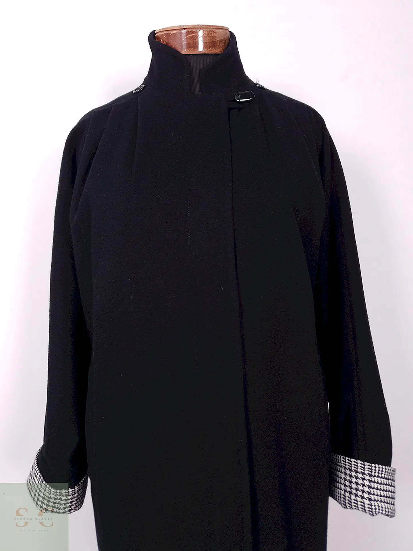 Abrigo Mujer Largo Negro Lana Herman Kay – TALLA 3XL 4