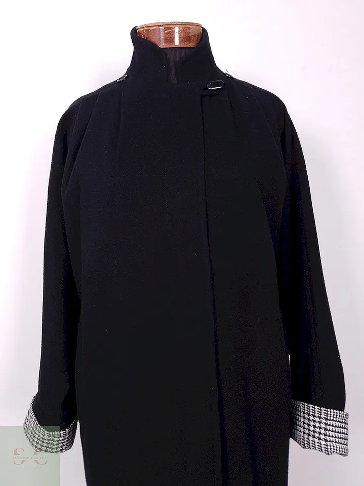 Abrigo Mujer Largo Negro Lana Herman Kay – TALLA 3XL 4