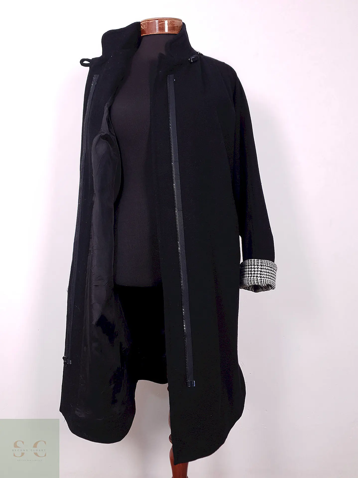 Abrigo Mujer Largo Negro Lana Herman Kay – TALLA 3XL 5