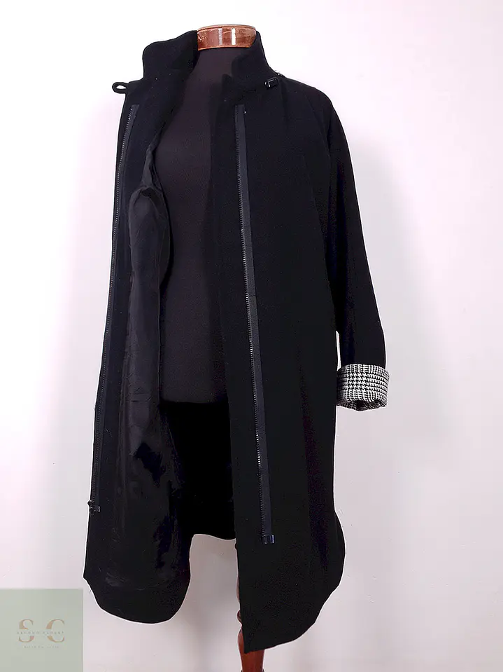 Abrigo Mujer Largo Negro Lana Herman Kay – TALLA 3XL 5