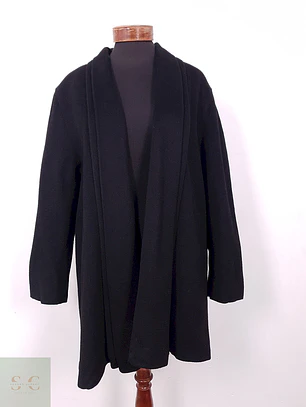 Abrigo Mujer Negro Minimalista Ashley Scott – TALLA LXL