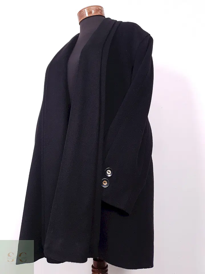 Abrigo Mujer Negro Minimalista Ashley Scott – TALLA LXL 4