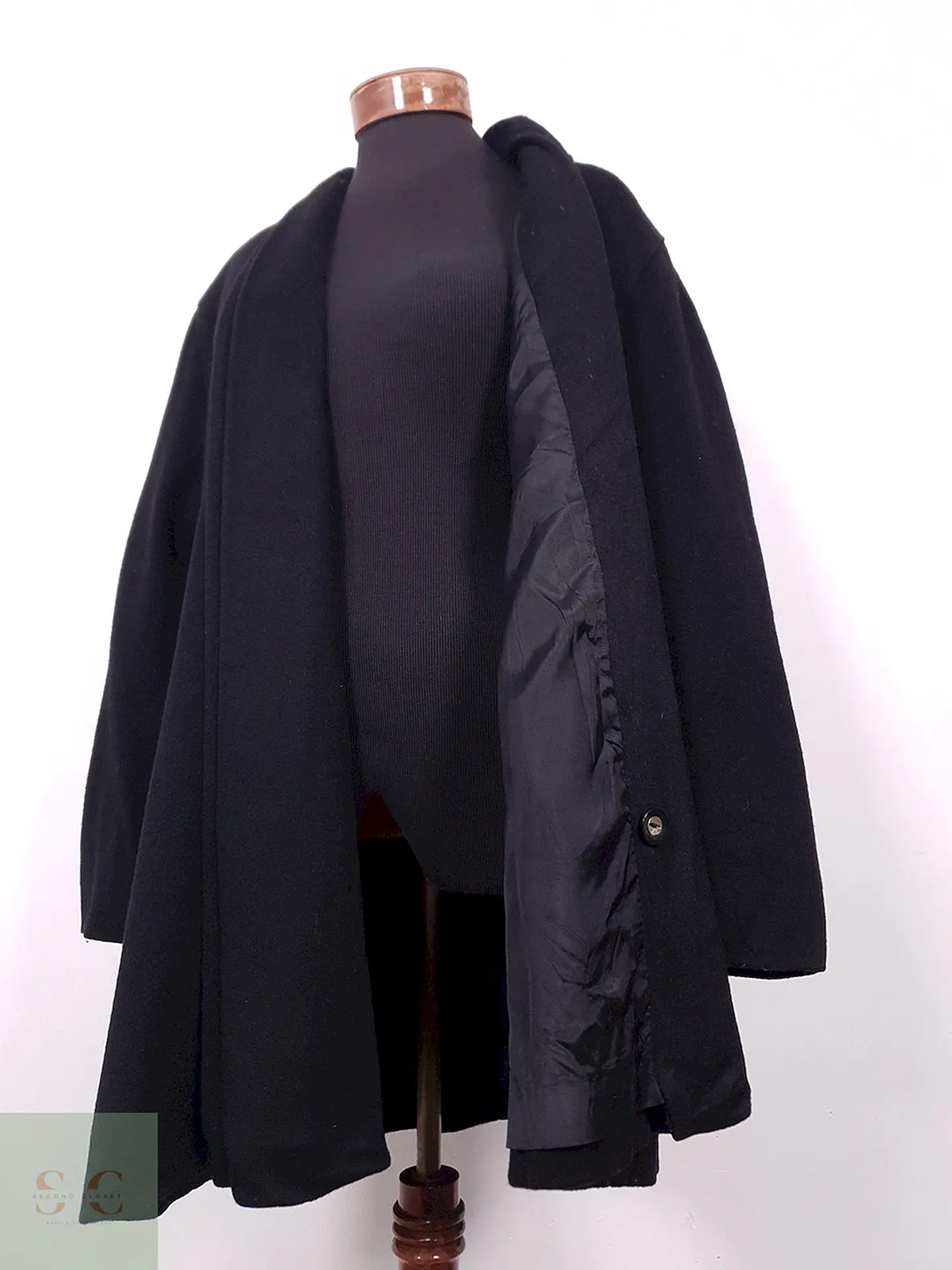 Abrigo Mujer Negro Minimalista Ashley Scott – TALLA LXL 5
