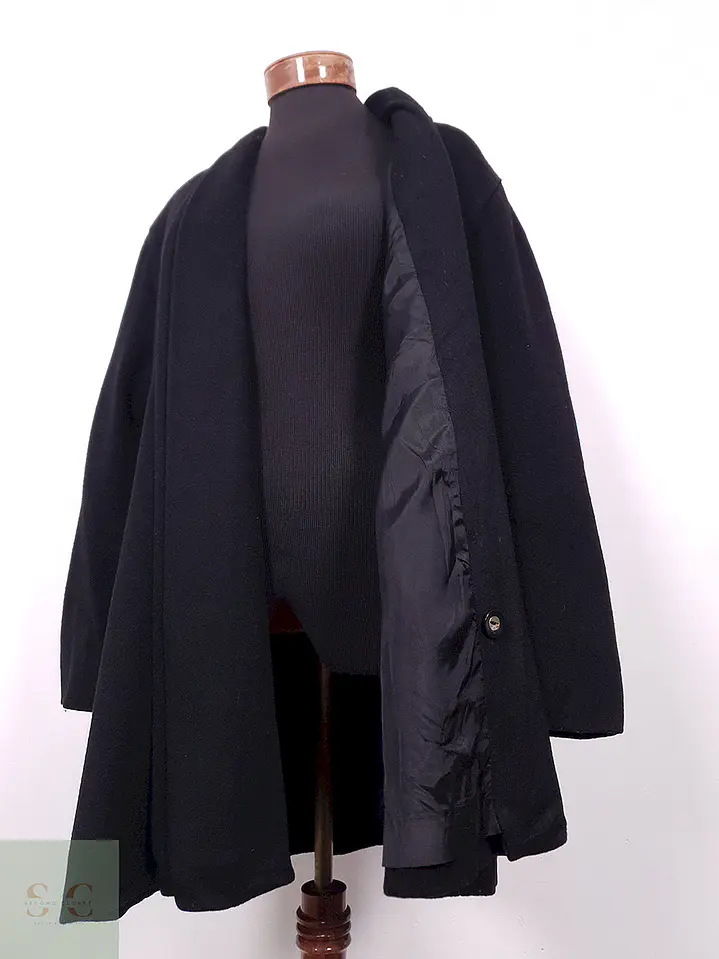 Abrigo Mujer Negro Minimalista Ashley Scott – TALLA LXL 5