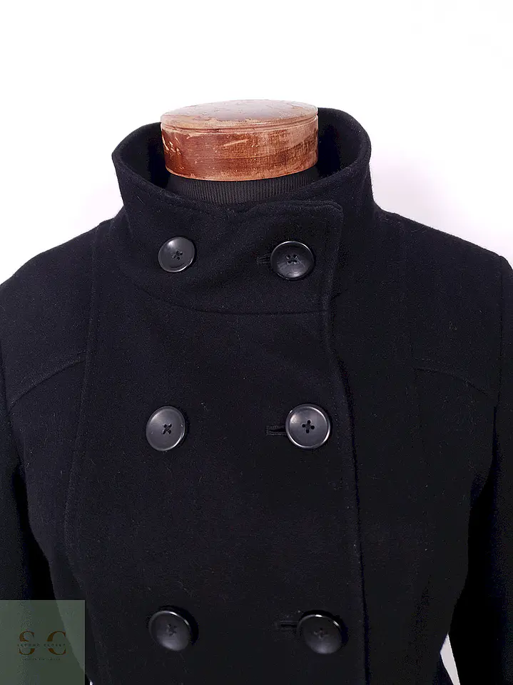 Abrigo Mujer Negro Cruzado Old Navy Lana – TALLA SM 7