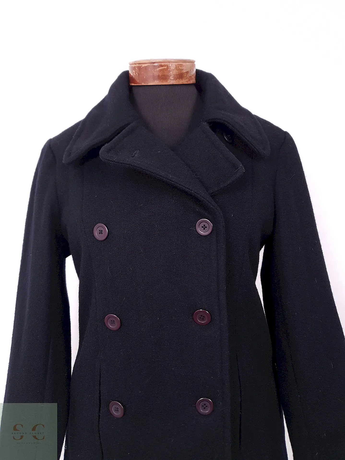 Abrigo Mujer Marinero Negro Lana Baxter & Wells – TALLA SM 3