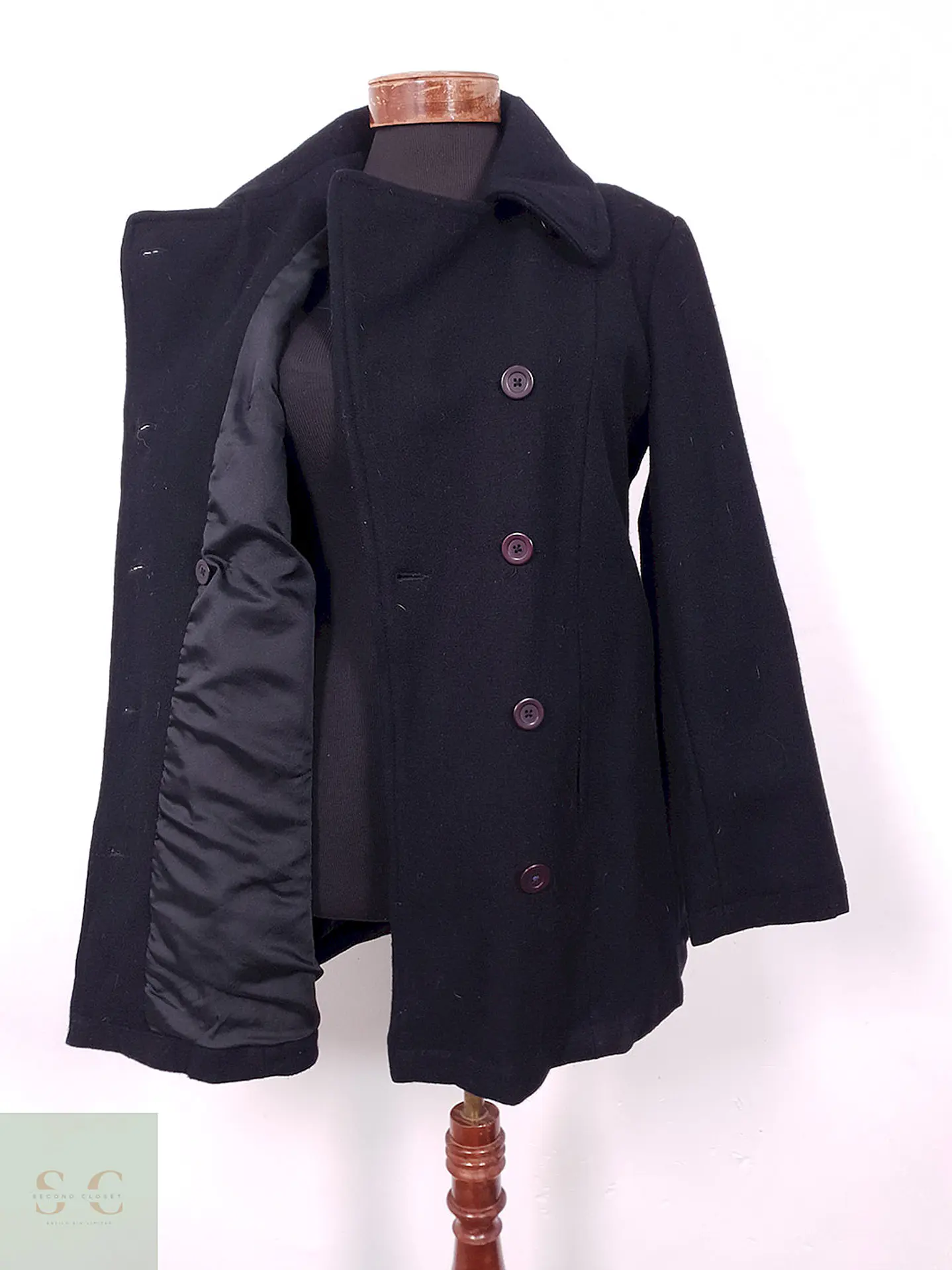 Abrigo Mujer Marinero Negro Lana Baxter & Wells – TALLA SM 5