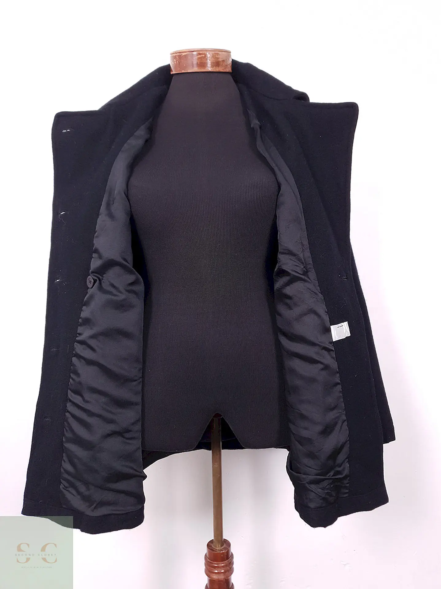 Abrigo Mujer Marinero Negro Lana Baxter & Wells – TALLA SM 9