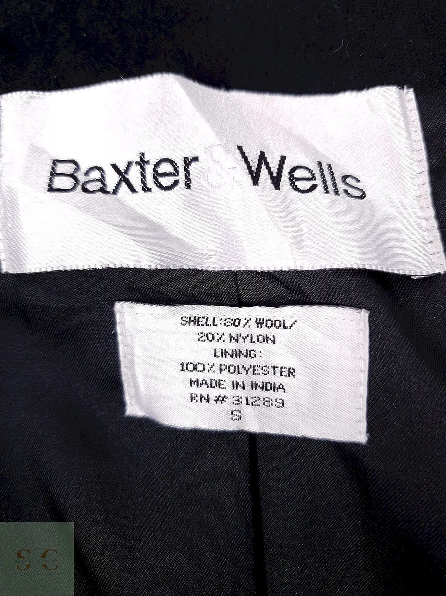 Abrigo Mujer Marinero Negro Lana Baxter & Wells – TALLA SM 10