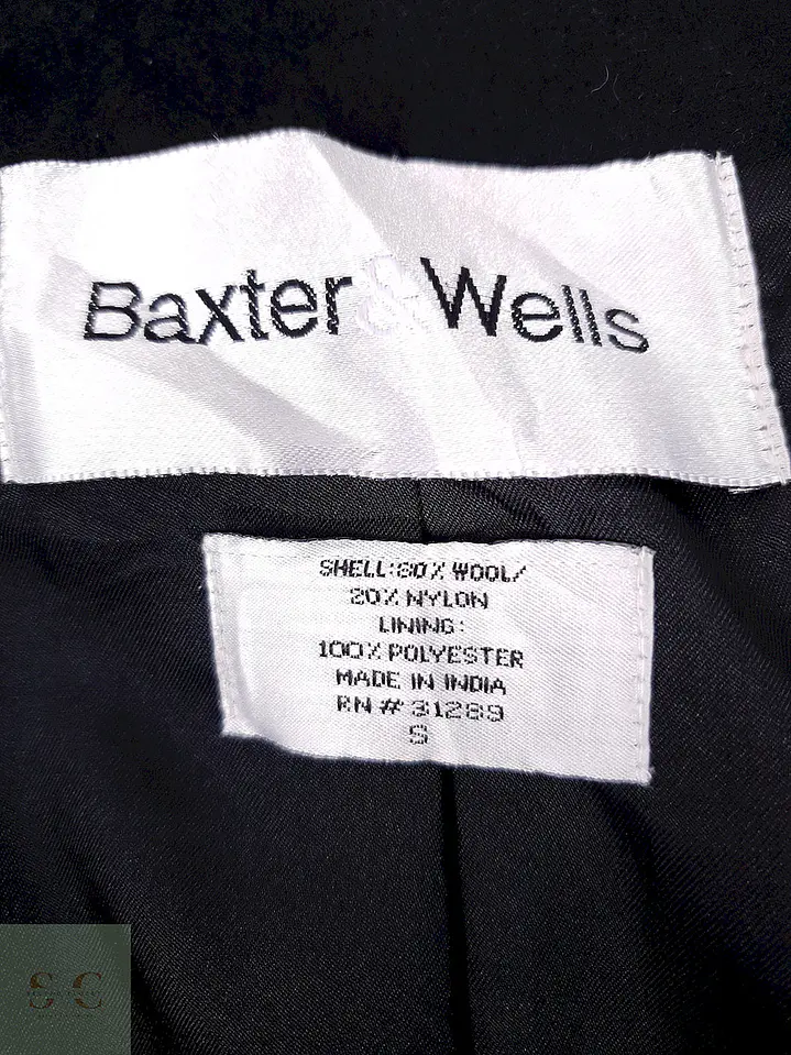Abrigo Mujer Marinero Negro Lana Baxter & Wells – TALLA SM 10