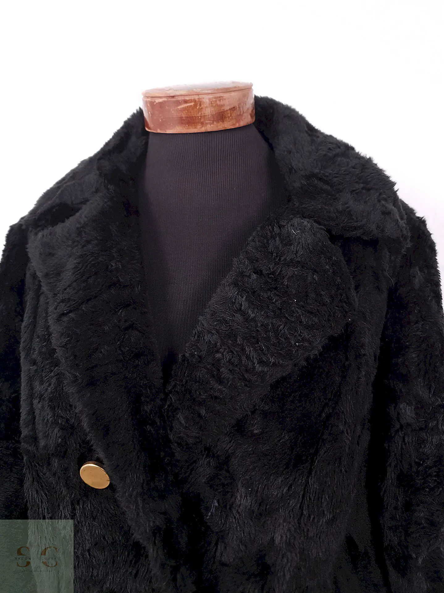 Abrigo Mujer Sears Marinero Negro Peluche – TALLA L 2