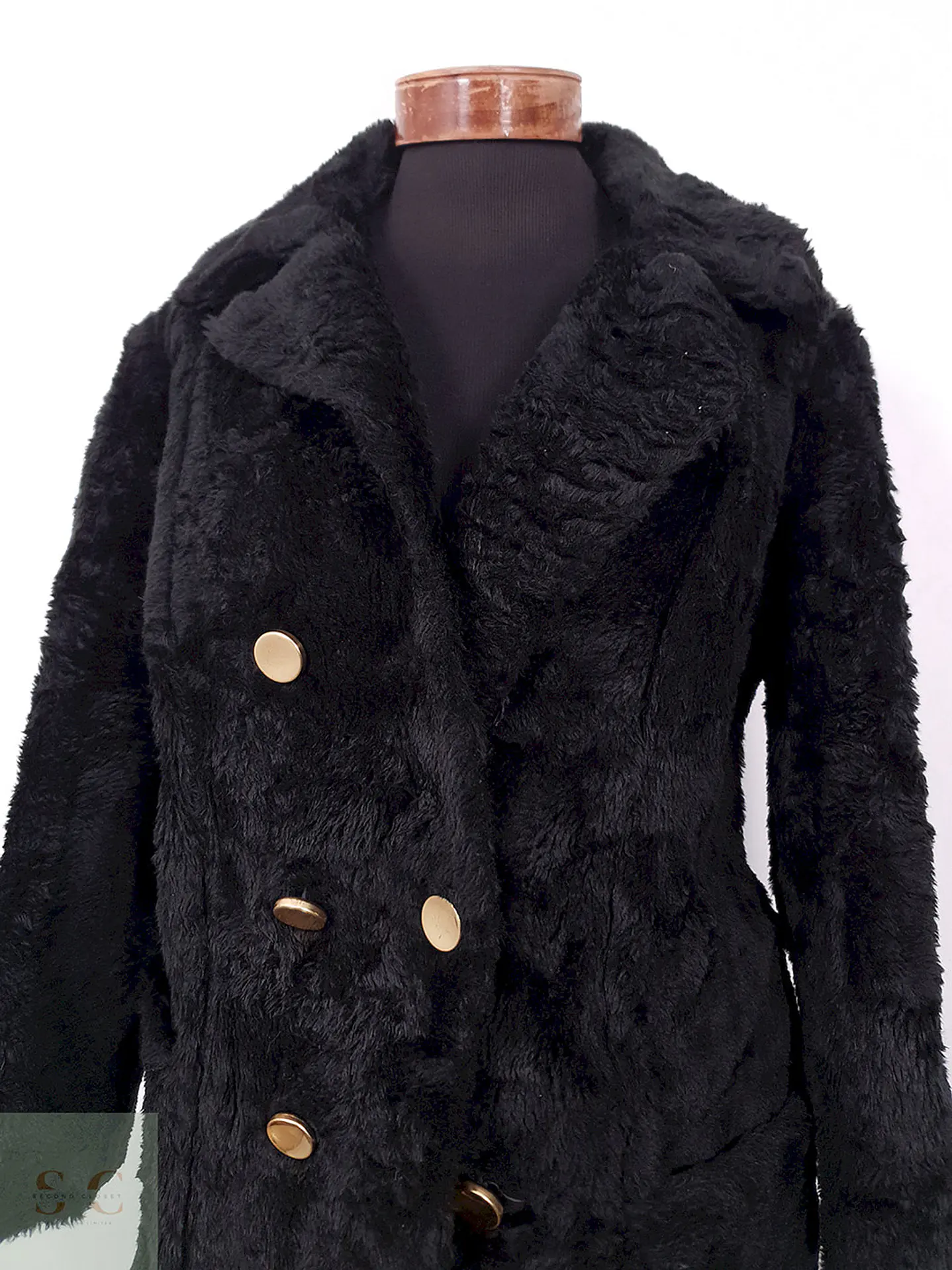 Abrigo Mujer Sears Marinero Negro Peluche – TALLA L 8