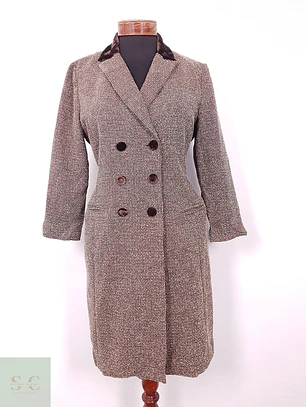 Abrigo Mujer Café Cruzado Elegante – TALLA SM