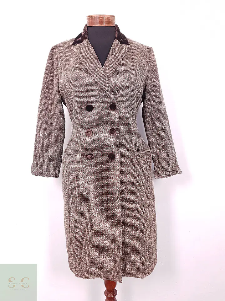 Abrigo Mujer Café Cruzado Elegante – TALLA SM 1