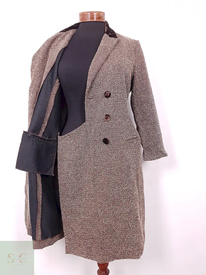Abrigo Mujer Café Cruzado Elegante – TALLA SM 2
