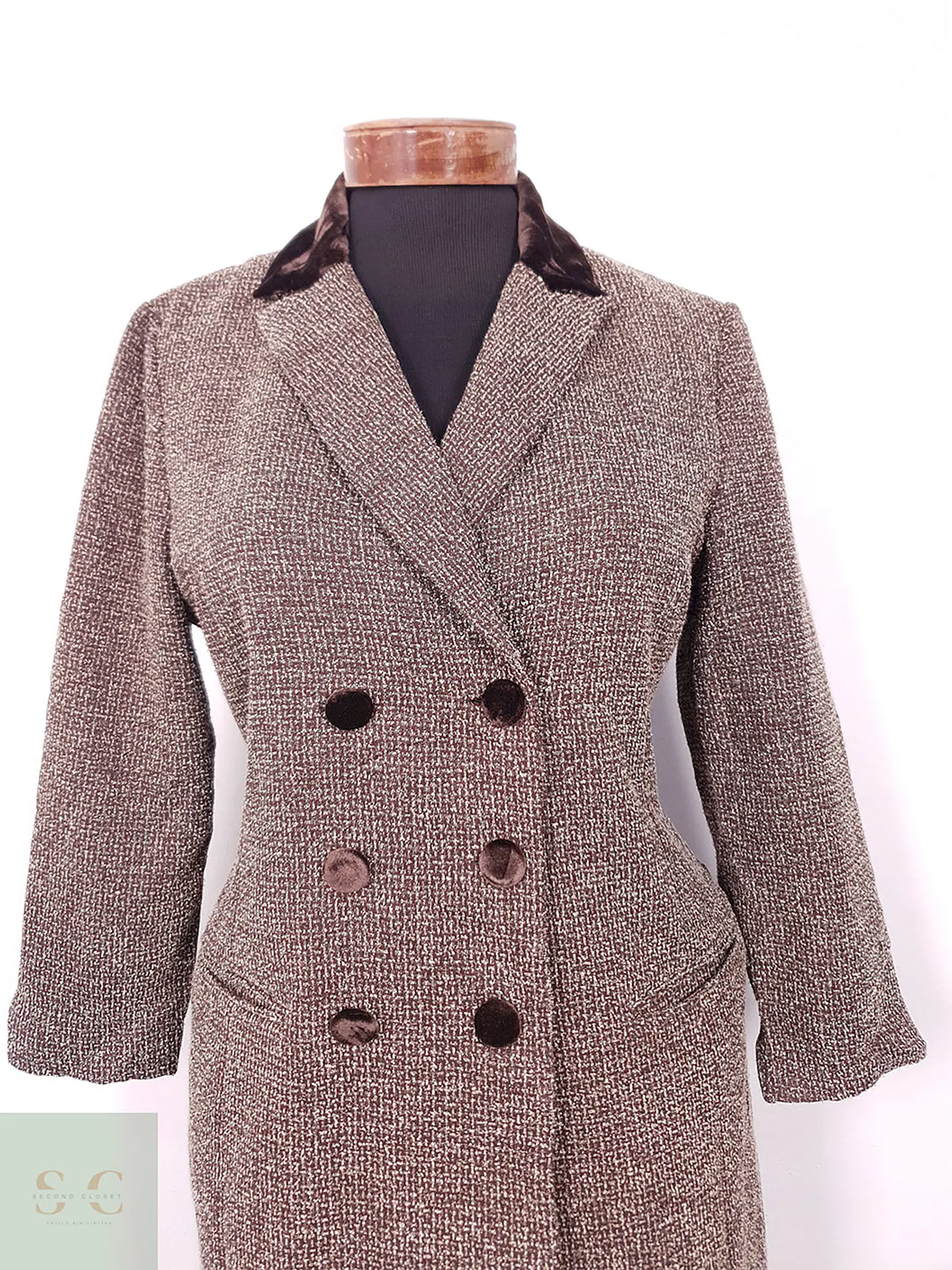 Abrigo Mujer Café Cruzado Elegante – TALLA SM 3