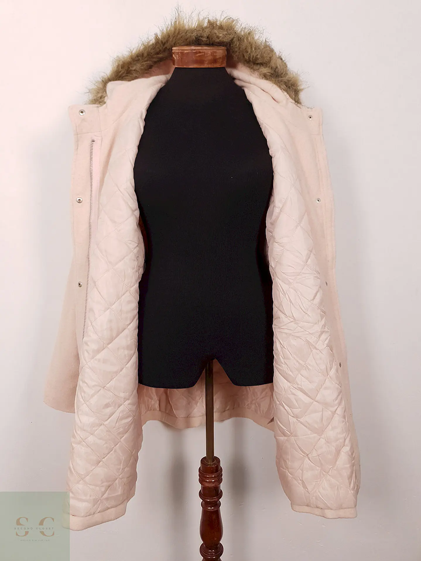 Abrigo Mujer Rosa Claro con Gorro – TALLA 2XL 8