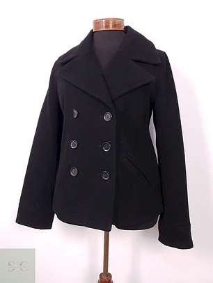 Abrigo Mujer Marinero Negro Lana – Old Navy – TALLA SM