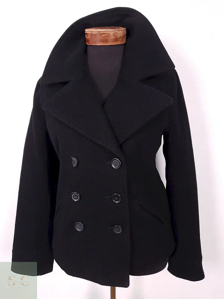 Abrigo Mujer Marinero Negro Lana – Old Navy – TALLA SM 2