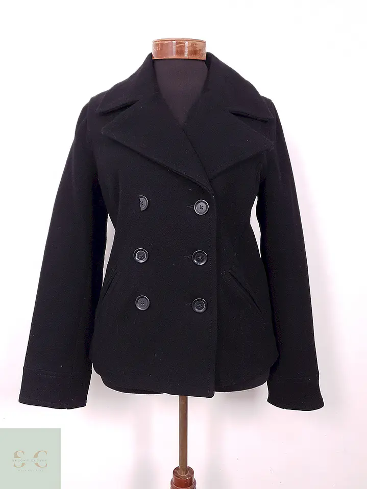Abrigo Mujer Marinero Negro Lana – Old Navy – TALLA SM 3