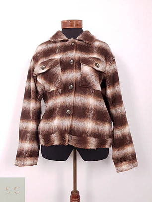 Chaqueta Mujer Peluche Café – TALLA L