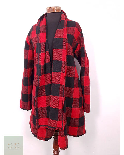 Abrigo Cuadros leñadora Rojo y Negro – TALLA XL