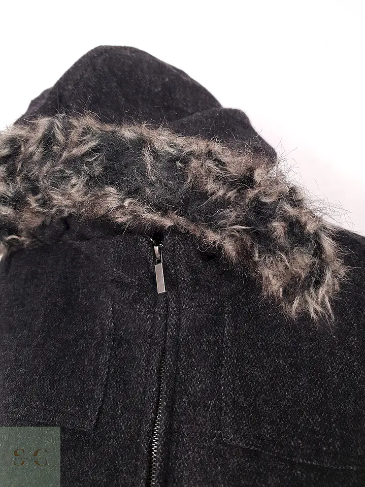Abrigo Camaïeu Plomo con Gorro de Pelo Desmontable – TALLA SM 2