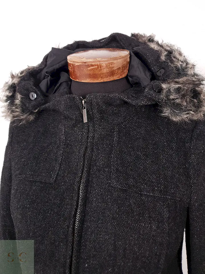 Abrigo Camaïeu Plomo con Gorro de Pelo Desmontable – TALLA SM 4