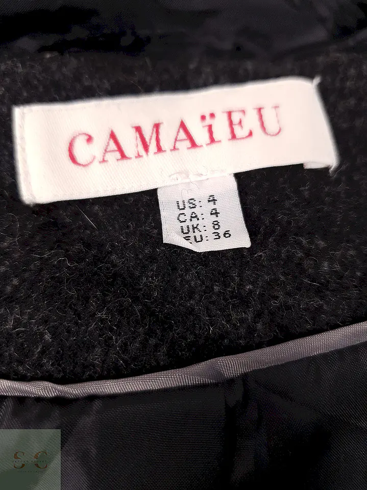 Abrigo Camaïeu Plomo con Gorro de Pelo Desmontable – TALLA SM 7