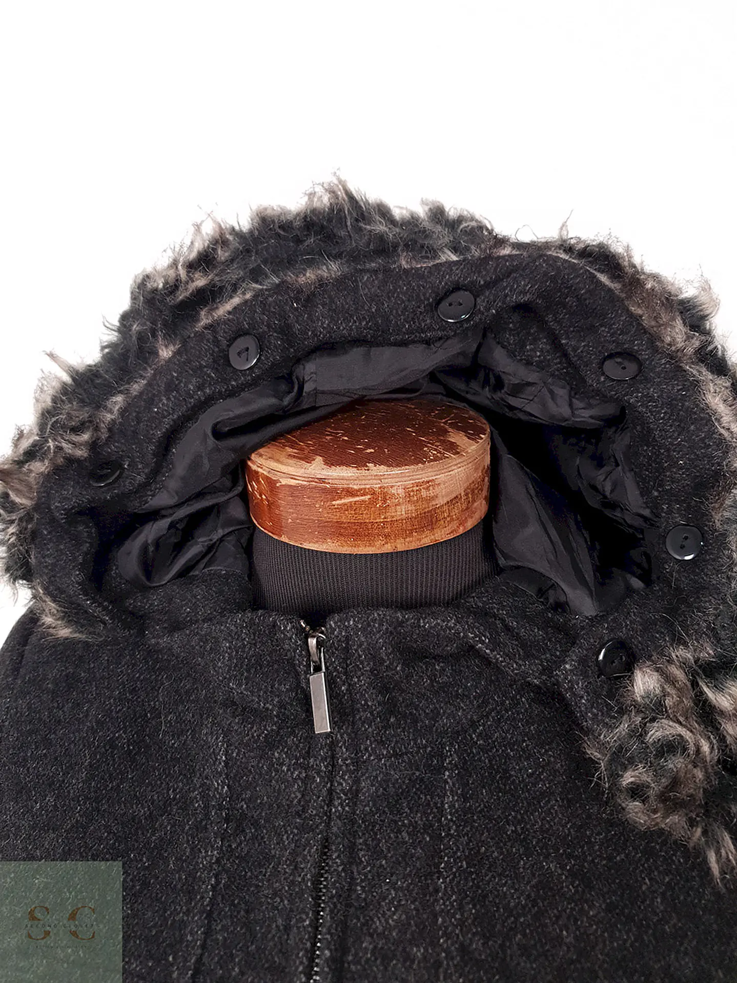 Abrigo Camaïeu Plomo con Gorro de Pelo Desmontable – TALLA SM 8