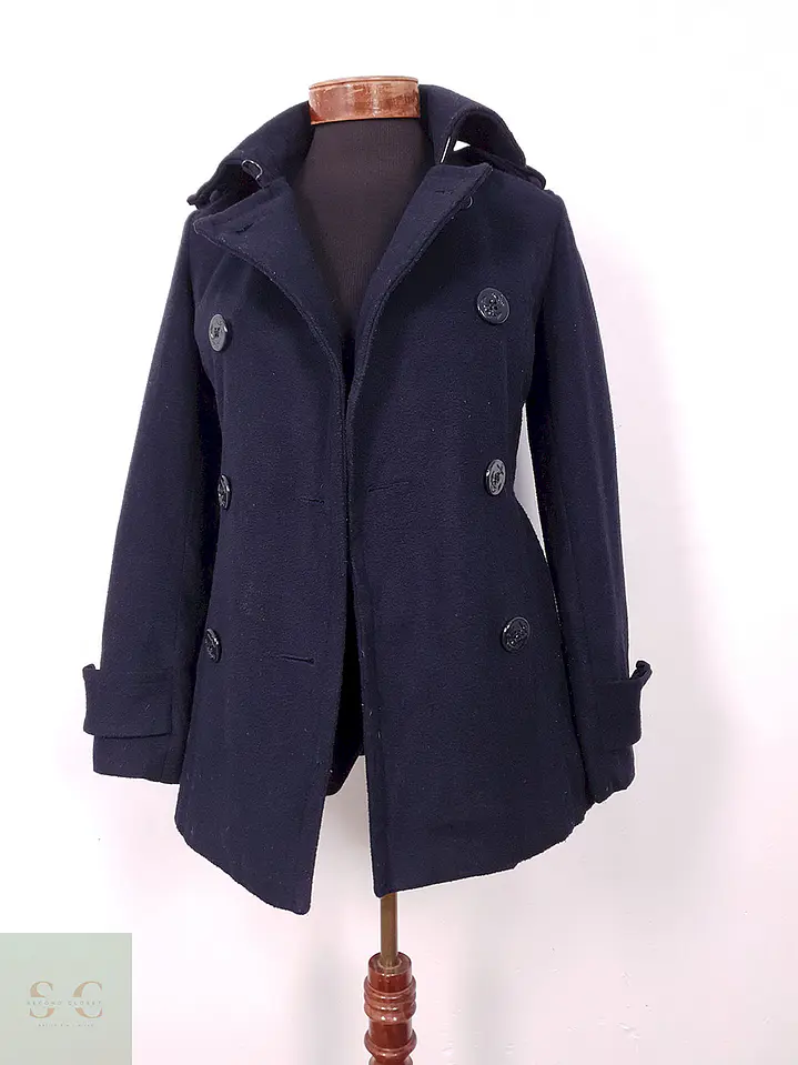 Abrigo Marinero Delia Azul Mezcla Lana - Talla XS 1