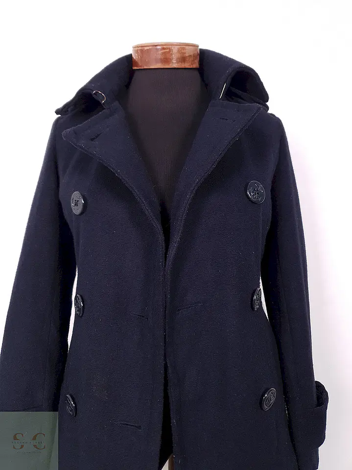 Abrigo Marinero Delia Azul Mezcla Lana - Talla XS 6