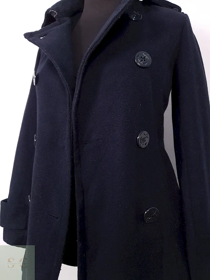 Abrigo Marinero Delia Azul Mezcla Lana - Talla XS 10