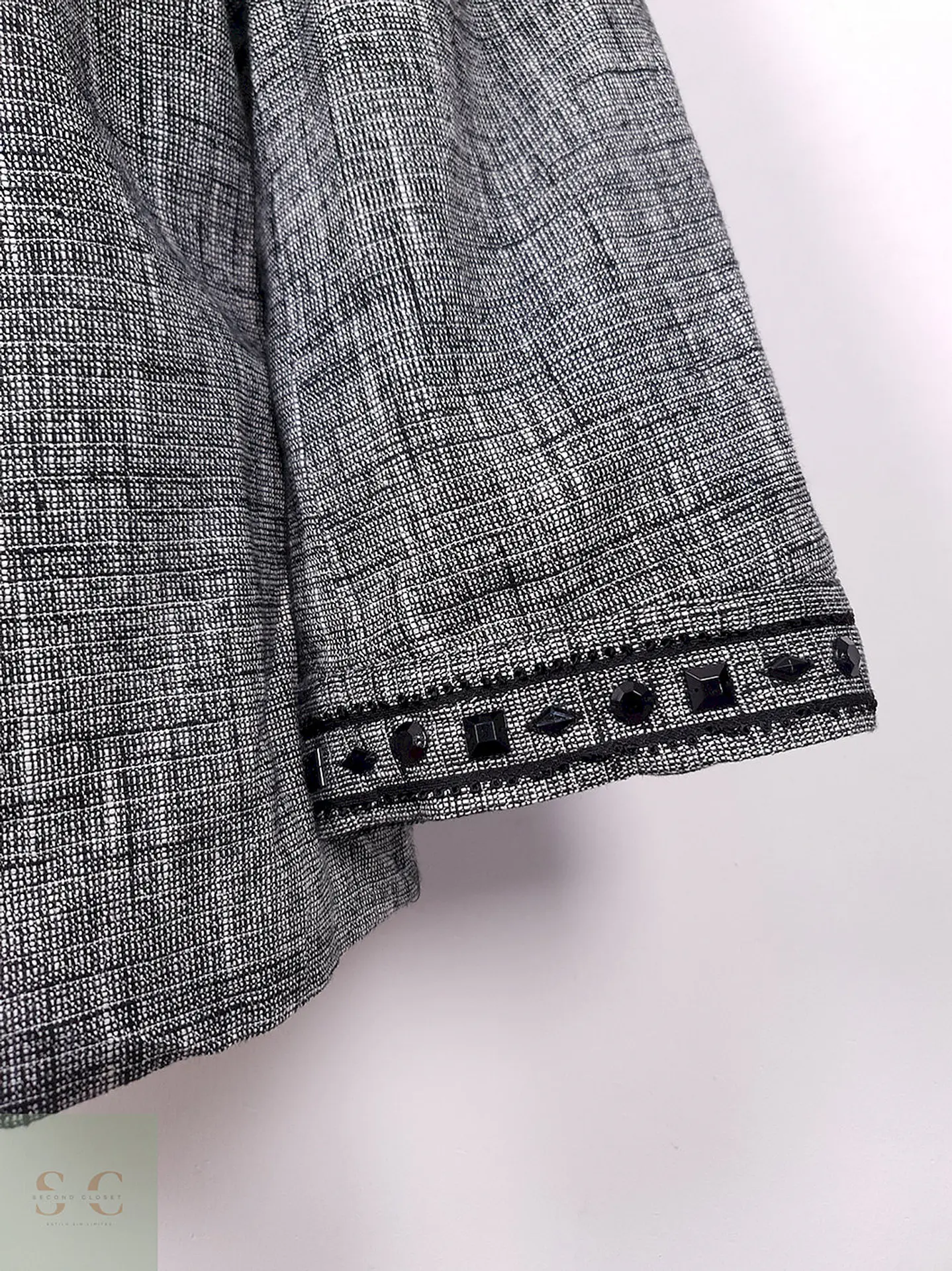 Chaqueta Gris Abierta Mezcla Lino Algodón – TALLA LXL 5