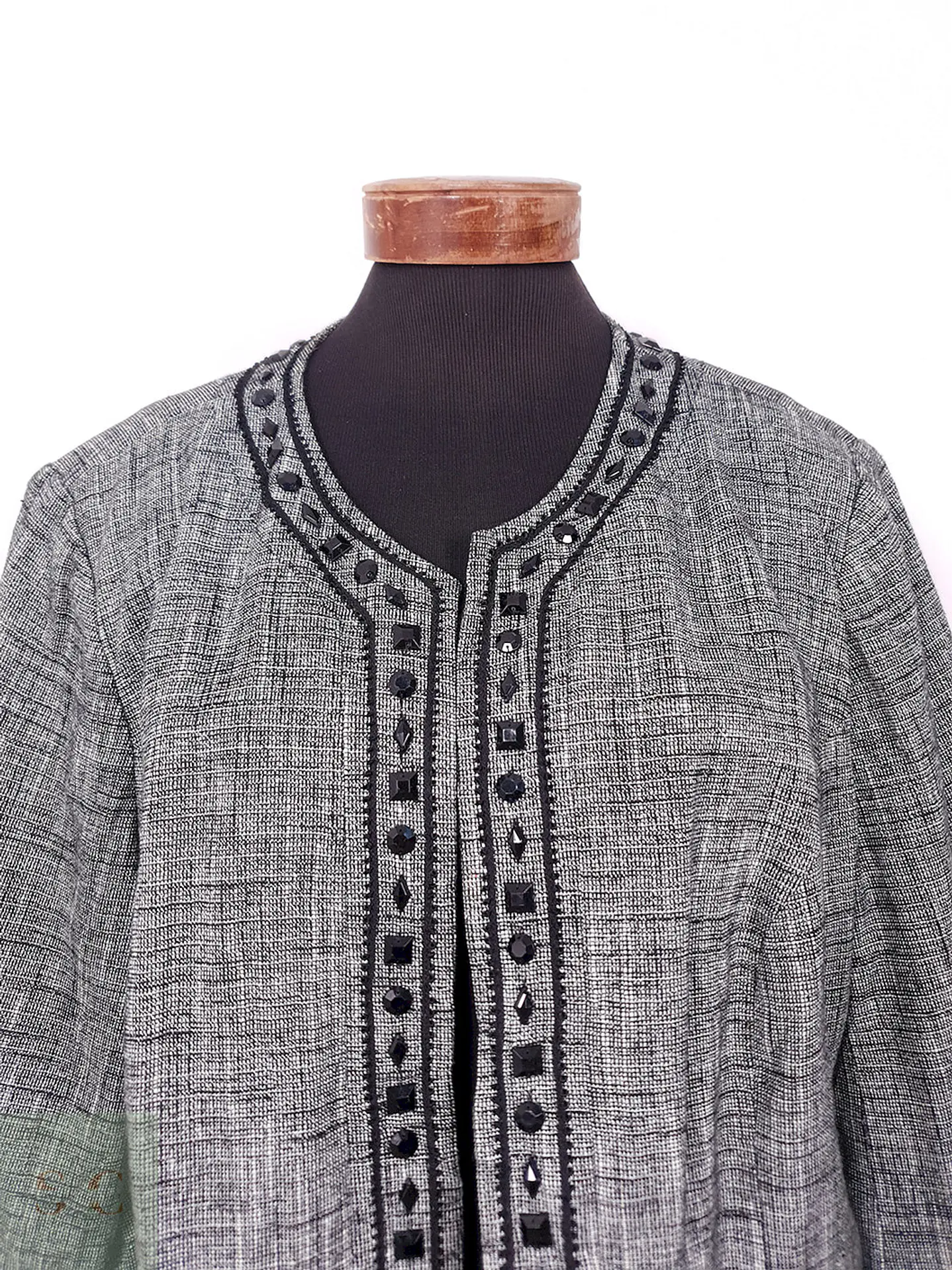 Chaqueta Gris Abierta Mezcla Lino Algodón – TALLA LXL 7