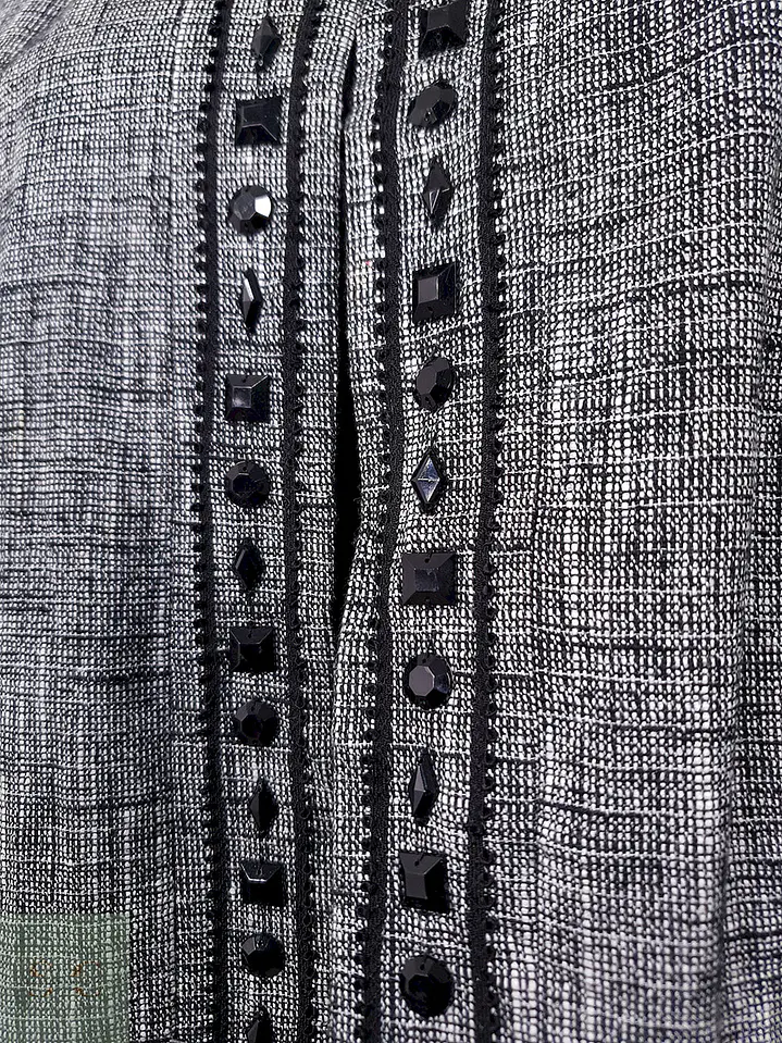 Chaqueta Gris Abierta Mezcla Lino Algodón – TALLA LXL 8
