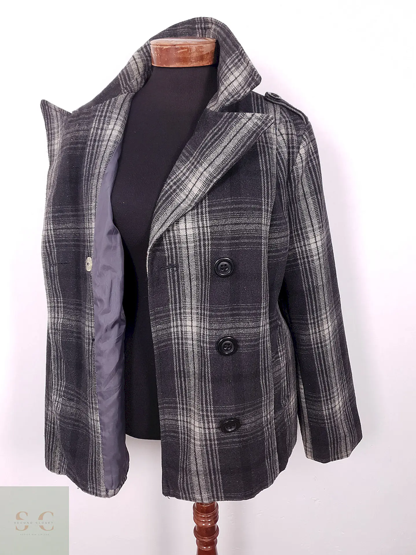 Abrigo Marinero Old Navy Cuadros Plomo – TALLA XL 6