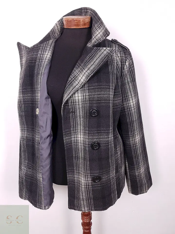 Abrigo Marinero Old Navy Cuadros Plomo – TALLA XL 6