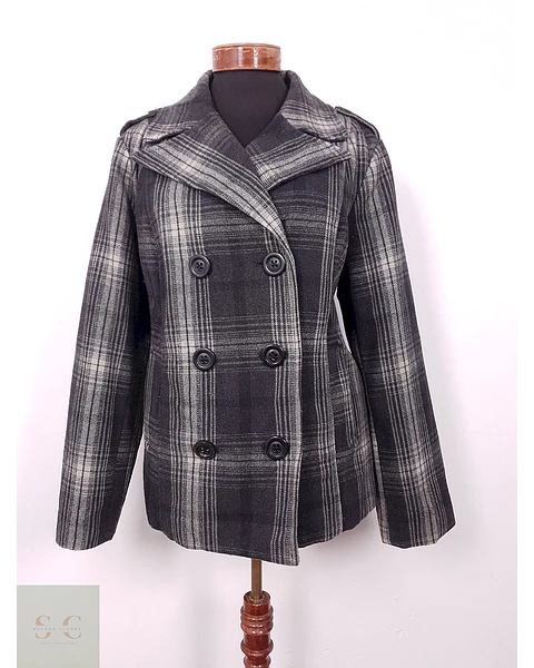 Abrigo Marinero Old Navy Cuadros Plomo – TALLA XL