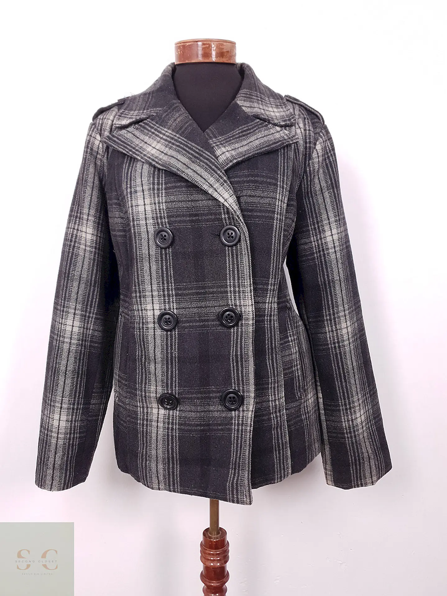 Abrigo Marinero Old Navy Cuadros Plomo – TALLA XL 1