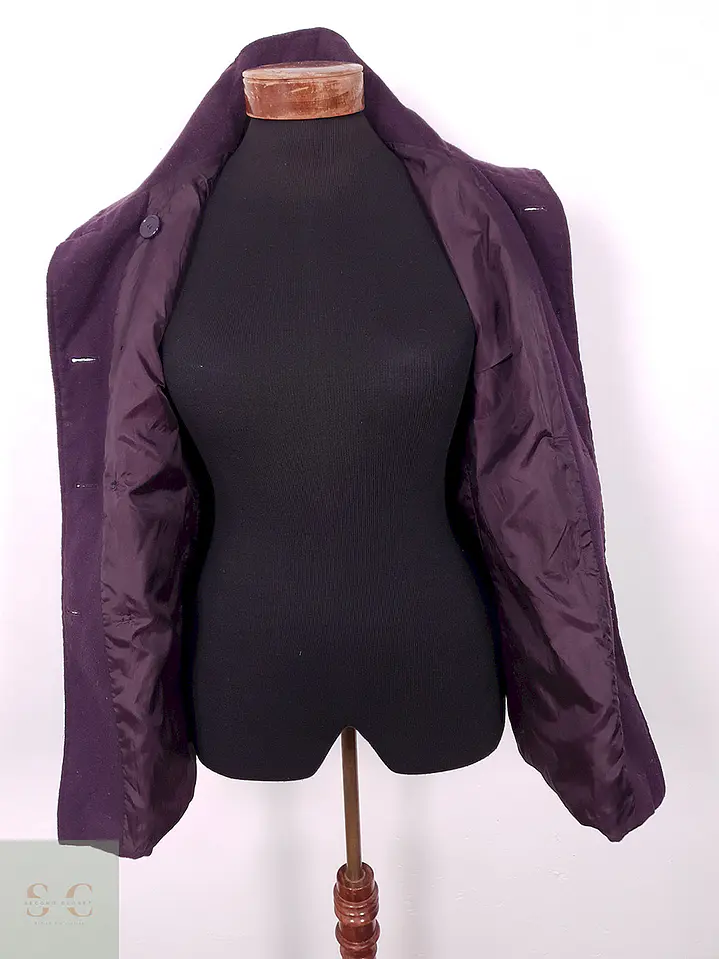 Abrigo Cruzado Morado con Cinto - Talla XS 5