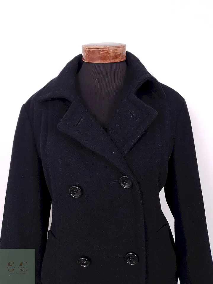 Abrigo Marinero Vintage Negro Lana – TALLA L 2