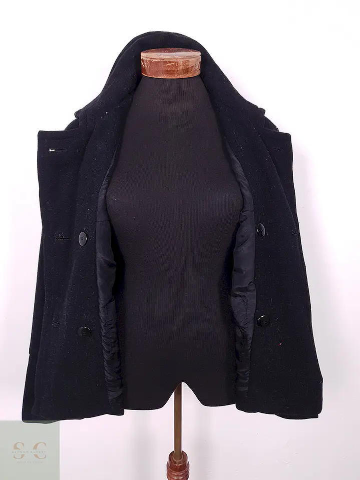 Abrigo Marinero Vintage Negro Lana – TALLA L 5